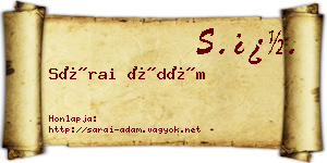 Sárai Ádám névjegykártya